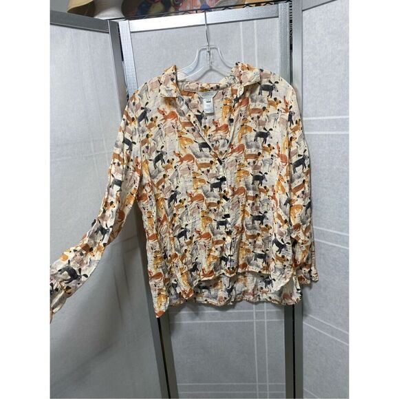 Multiples women’s dog printed blouse size L in petit - Picture 4 of 15